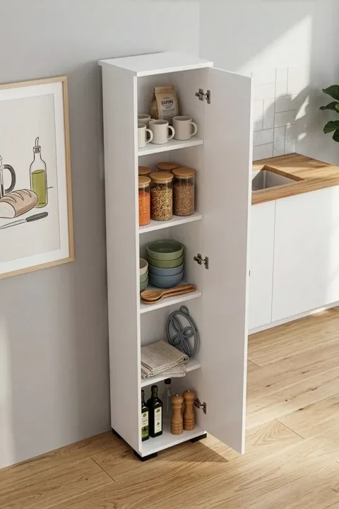 MD Multi-Purpose Pantry Cabinet White 30 cm