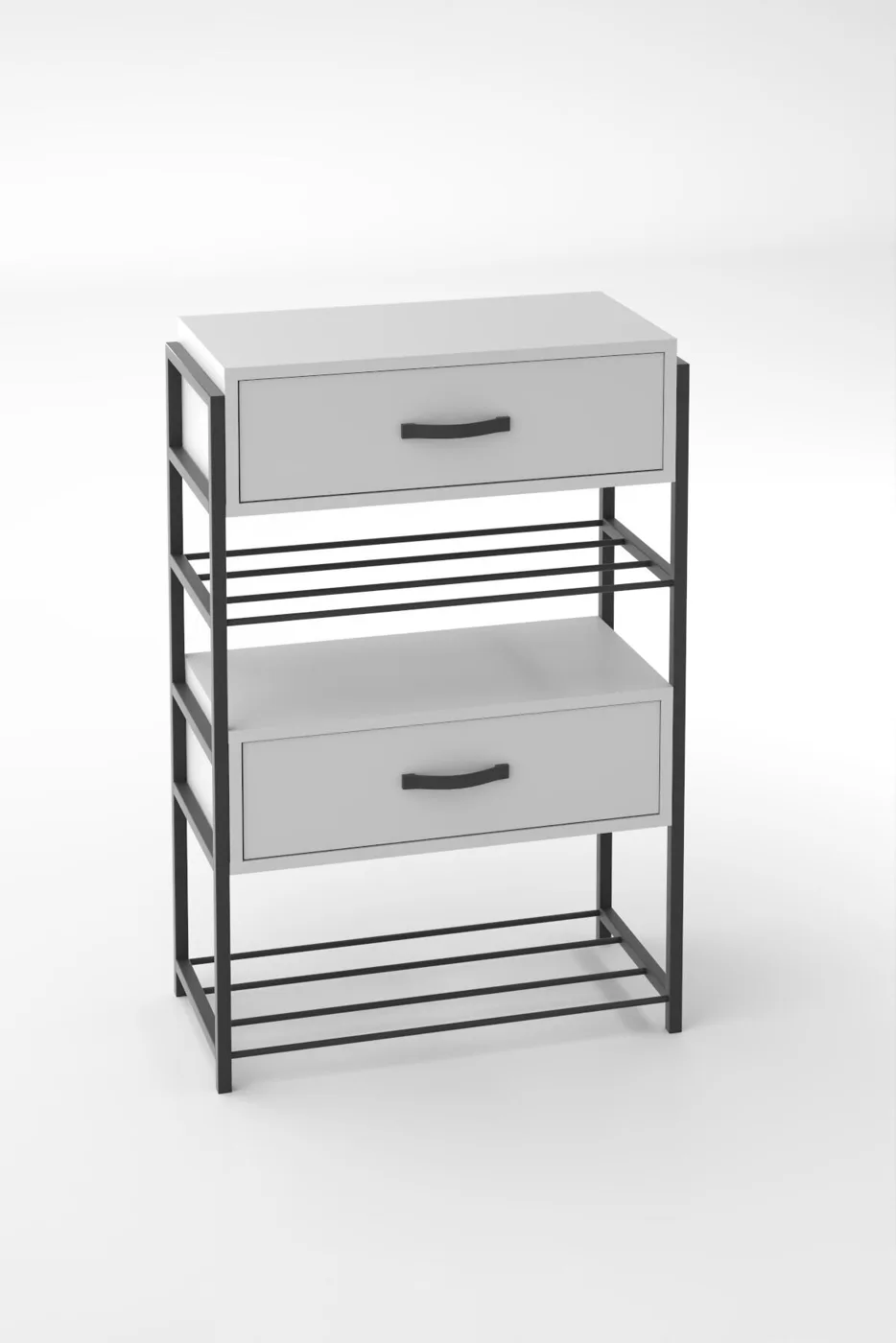 MD Wooden Shoe Cabinet with Doors White