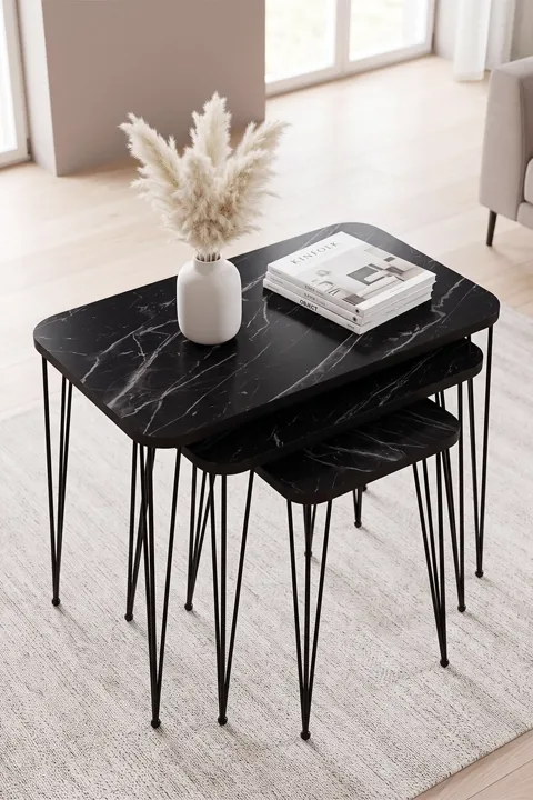 MD Metal Wire Rectangular Nesting Bendir Black 3-Piece