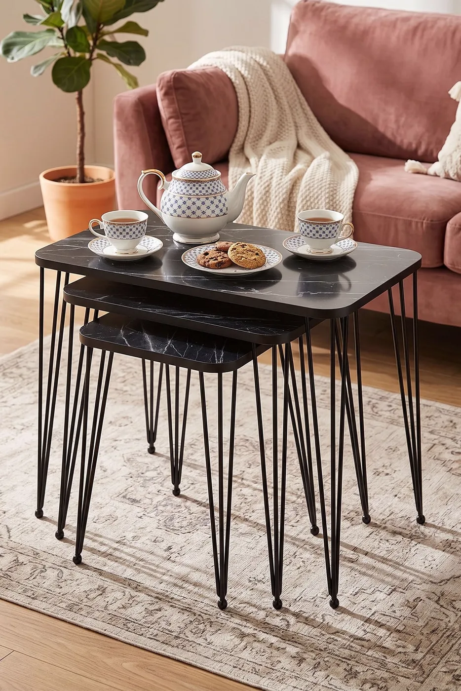 MD Metal Wire Rectangular Nesting Bendir Black 3-Piece