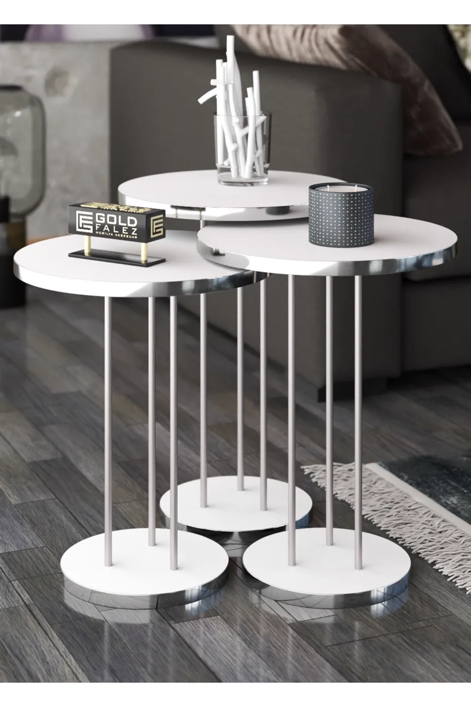 MD Silver Terra Nesting White 3-Piece