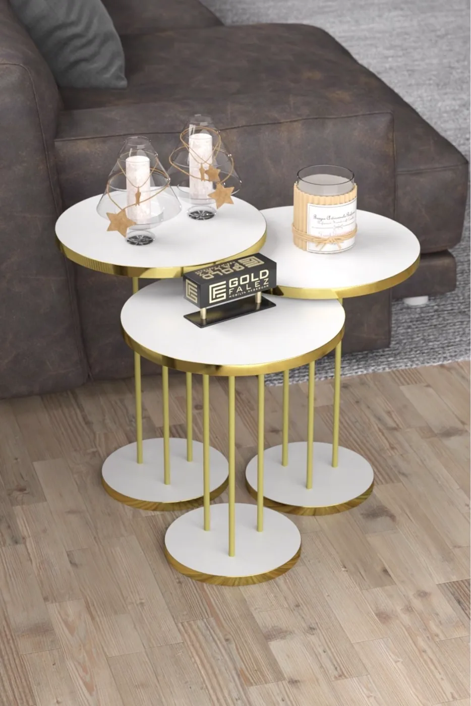 MD Gold Terra Nesting White 3-Piece