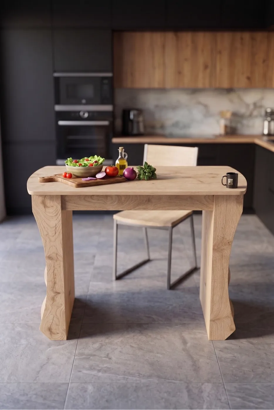Kitchen Table Kitchen Island Island Table Bar Table Breakfast Table Shelved Multi-purpose Cabinet Modern Table 120x60 cm 9838 Basket