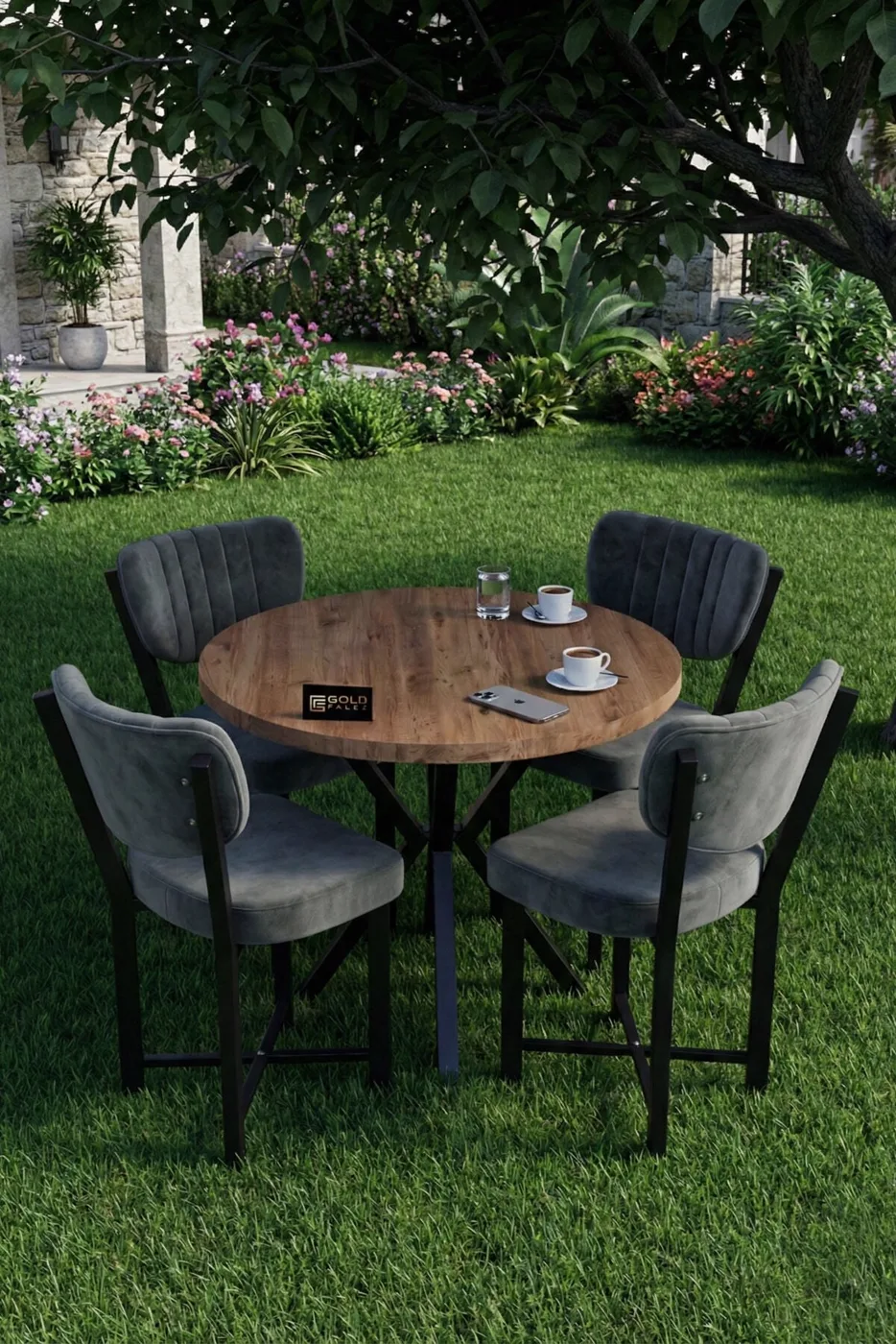 MD Round Table Atlantic Brown 90 cm