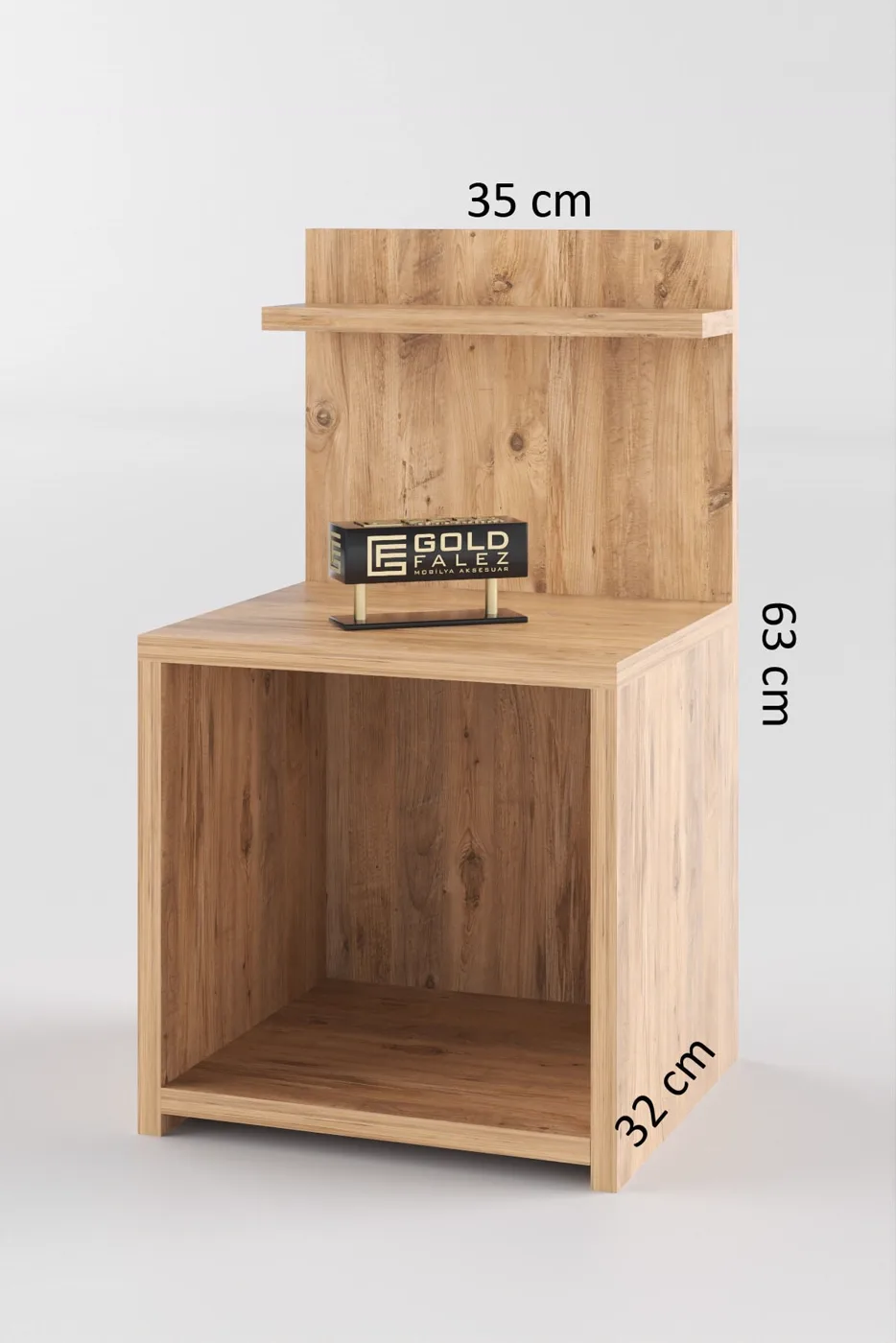 MD Open-Shelved Bedside Cabinet Walnut 63 cm