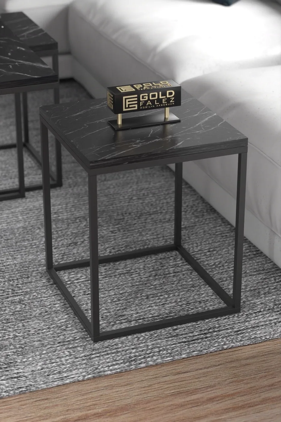 MD Gold Bendir Black 5-Piece Table Set