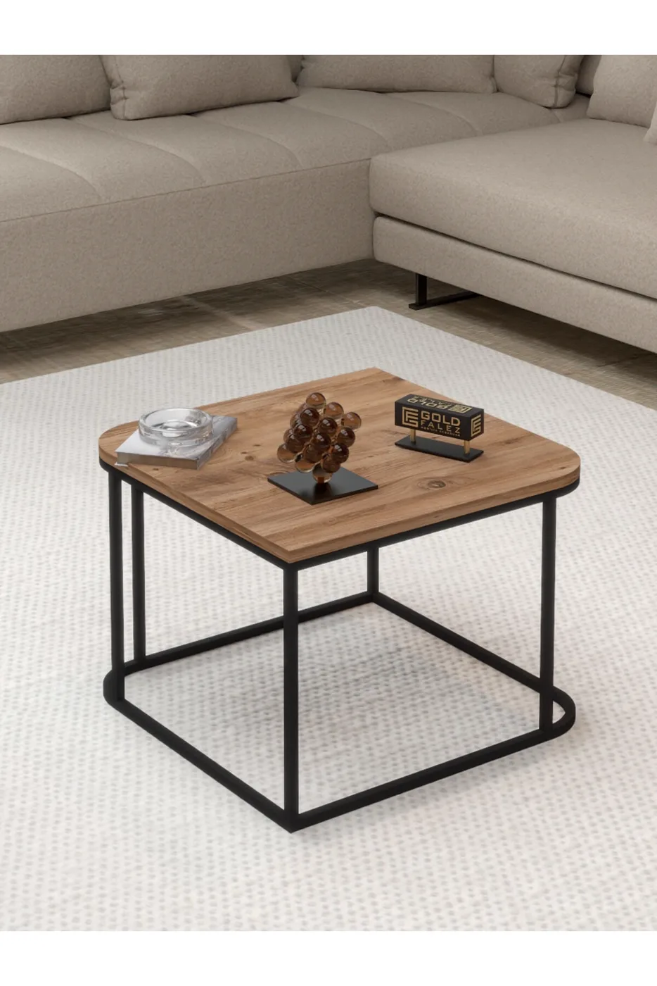 MD Damla Square Coffee Table Brown