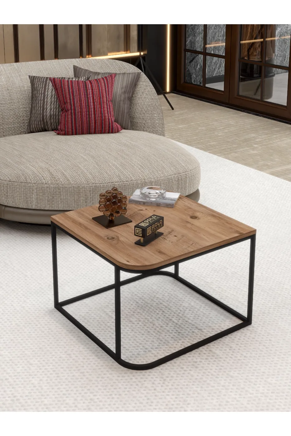 MD Damla Square Coffee Table Brown