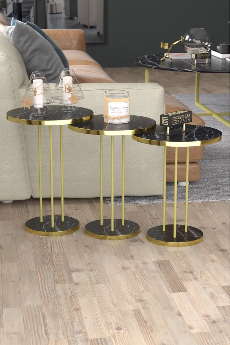 MD Gold Terra Nesting Bendir Black 3-Piece