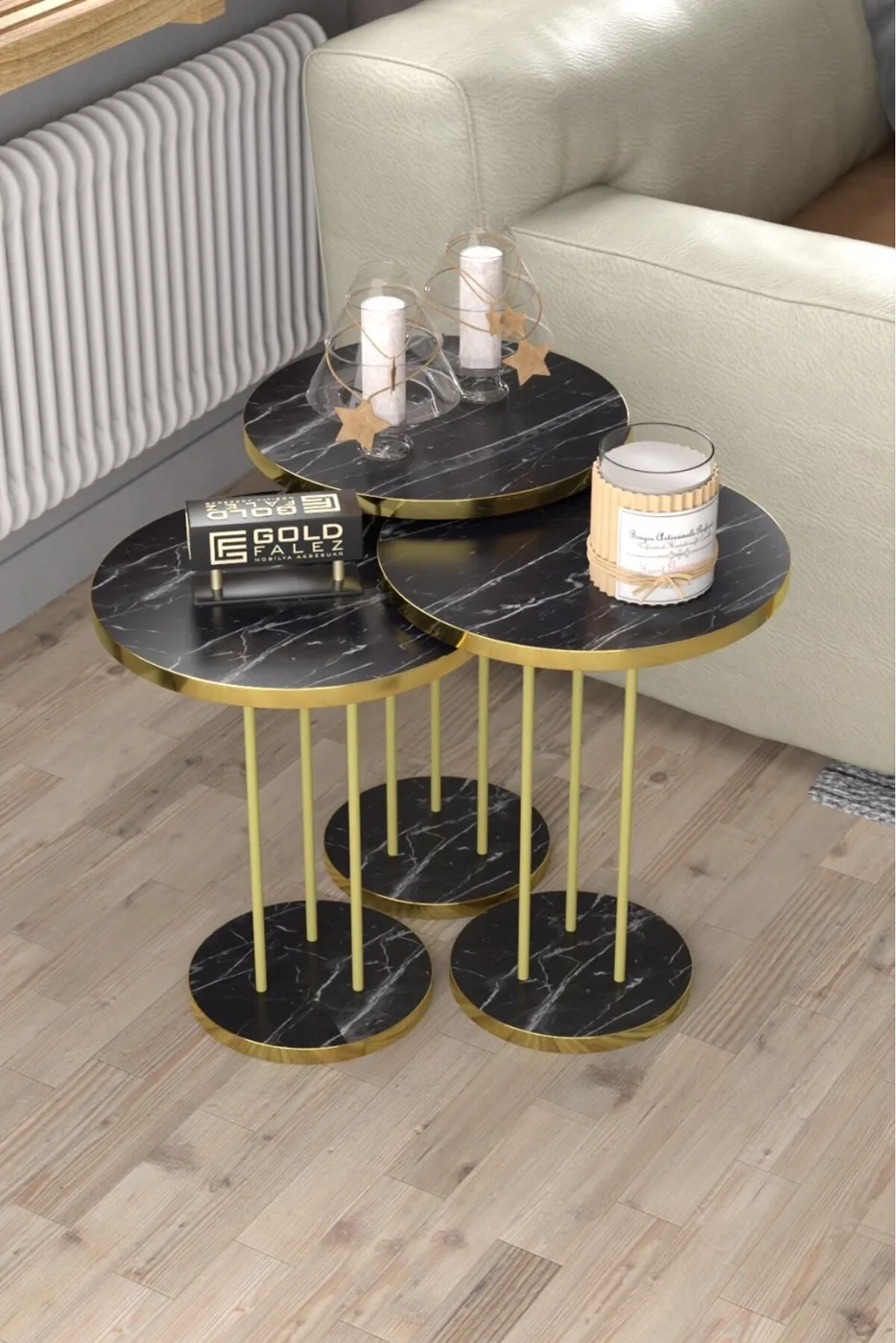 MD Gold Terra Nesting Bendir Black 3-Piece