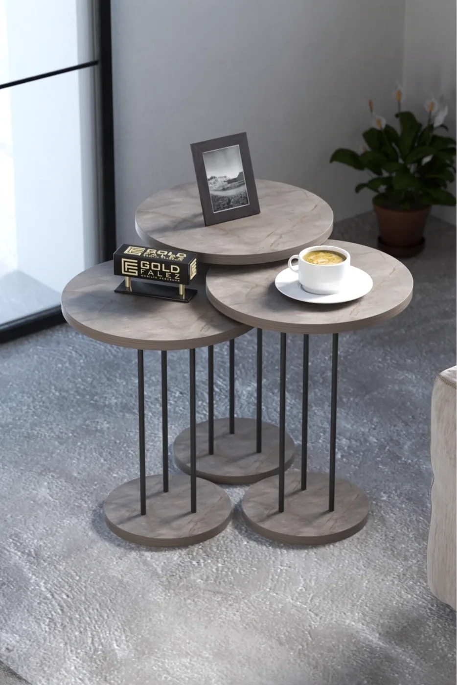 MD Metal Terra Nesting Gordion Grey 3-Piece