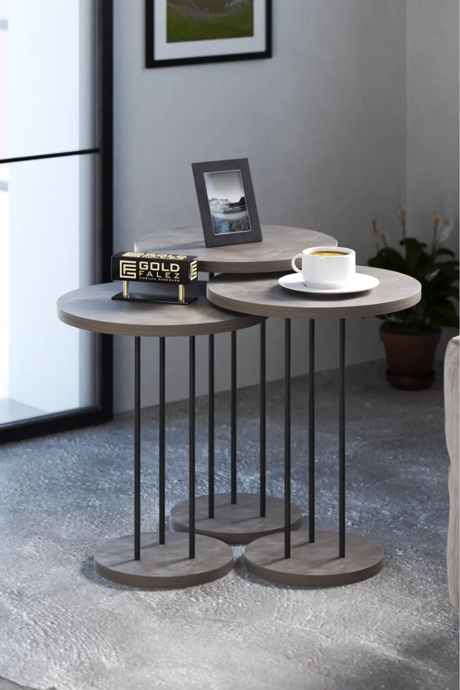 MD Metal Terra Nesting Gordion Grey 3-Piece
