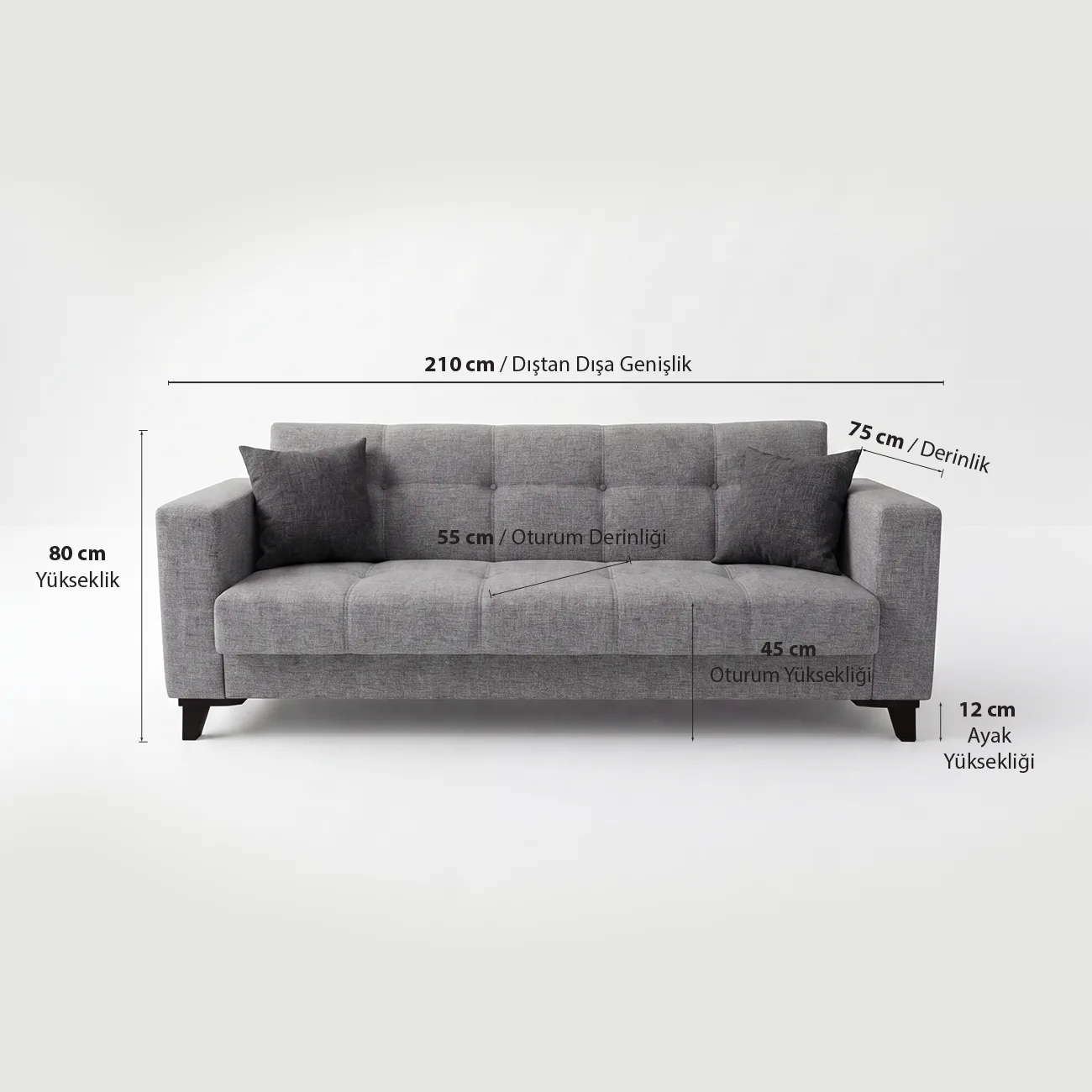 Yes Sofa Bed Light Grey MD001