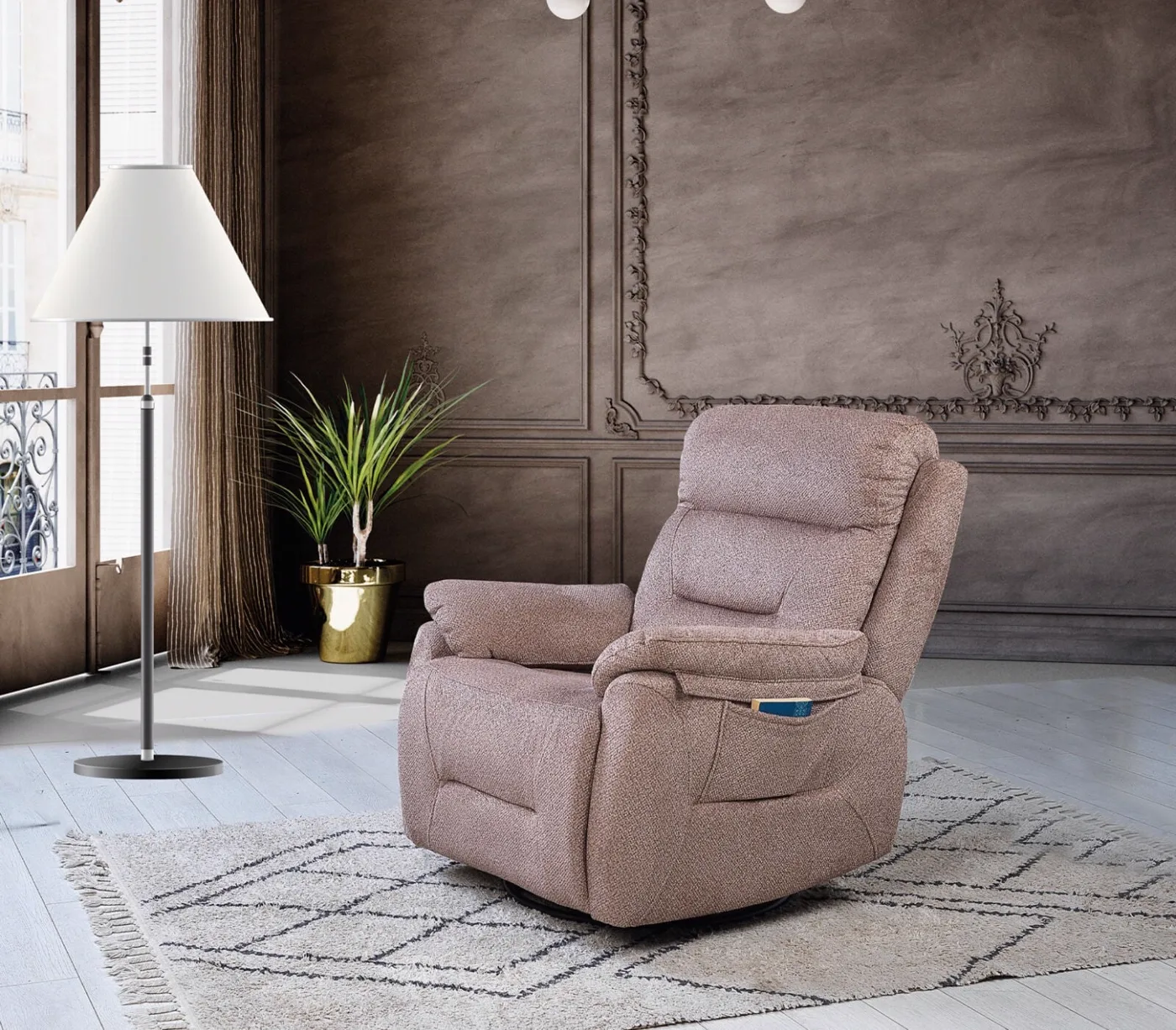 Efes Swivel Electric Recliner Functional TV Armchair
