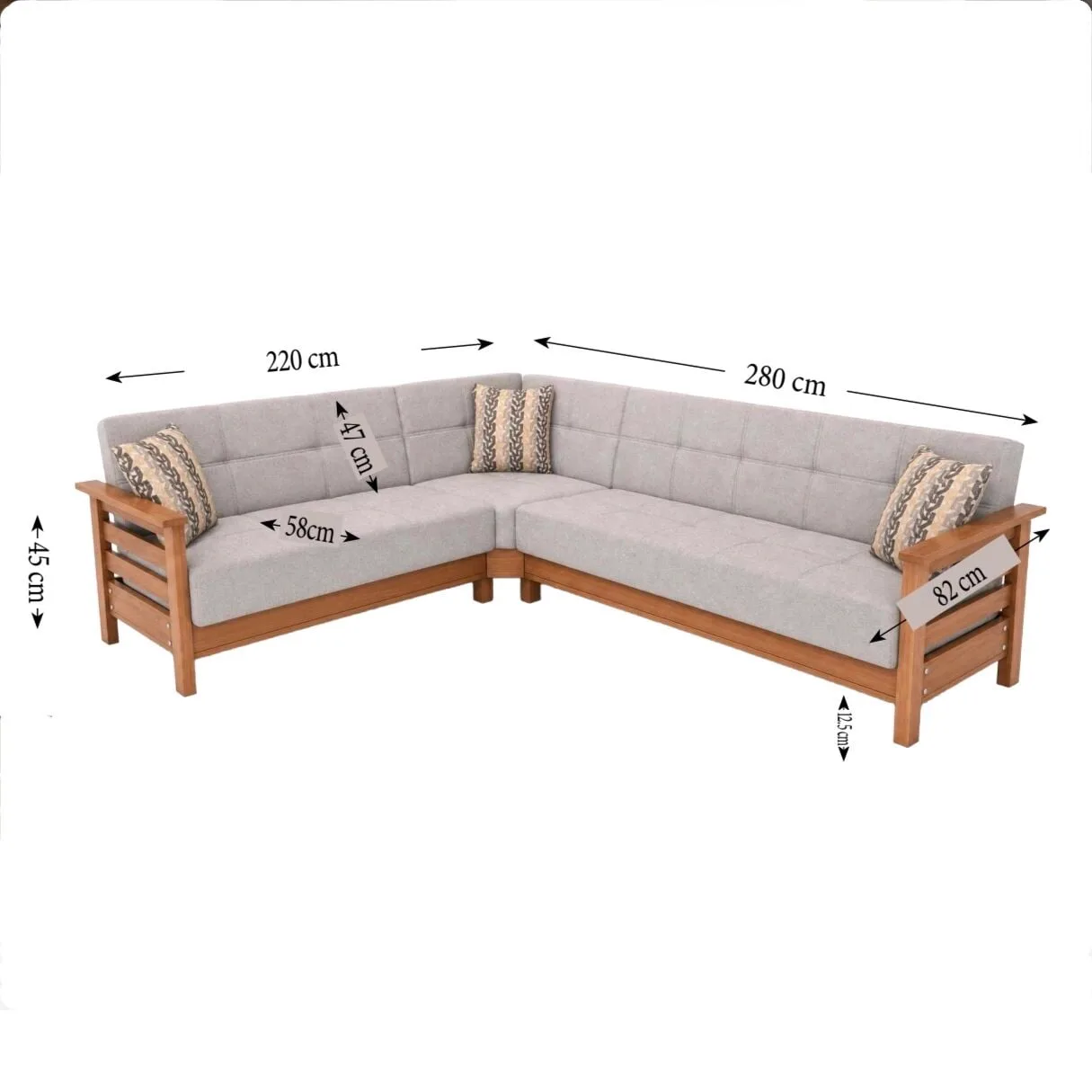 MD Royal Scandinavian Straight Corner Sofa Set MDN104