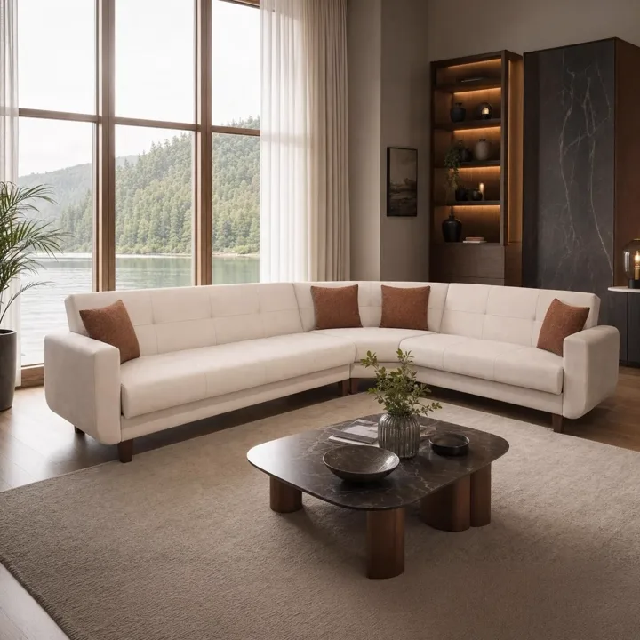 MD Menekse Oval Corner Sofa MDN109