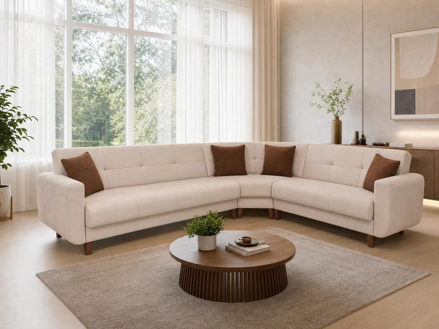 MD Menekse Oval Corner Sofa MDN109