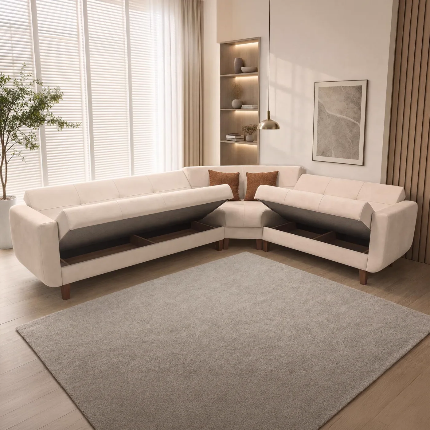 MD Menekse Oval Corner Sofa MDN109