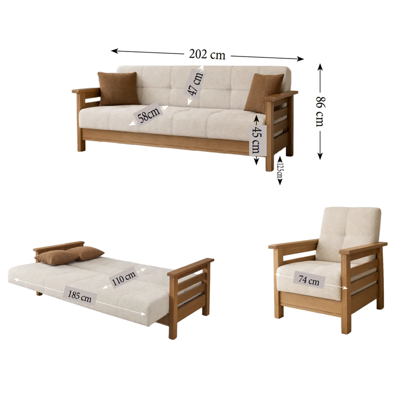 MD Royal Scandinavian Sofa Set MDN106