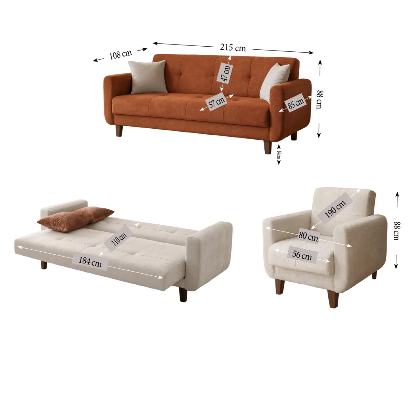 MD Menekse Sofa Set MDN108