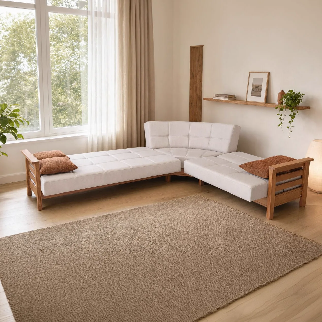 MD Royal Scandinavian Oval Corner Sofa Set MDN104