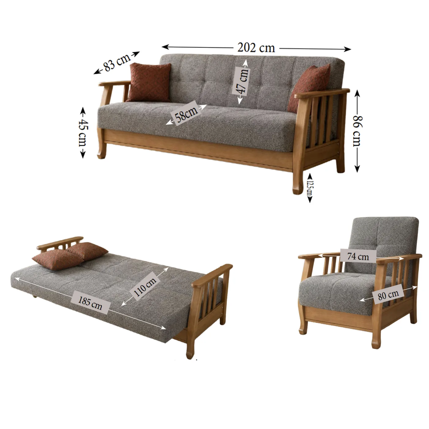 MD Karya Scandinavian Sofa Set MDN105