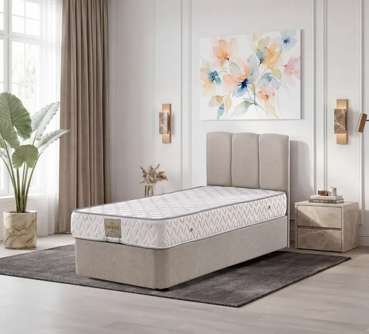 Polo 90x190 Single Mattress, Divan Base, Headboard Set EY3025