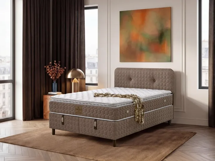 Loya 200x200 Double Mattress, Divan Base, Headboard Set EY3023