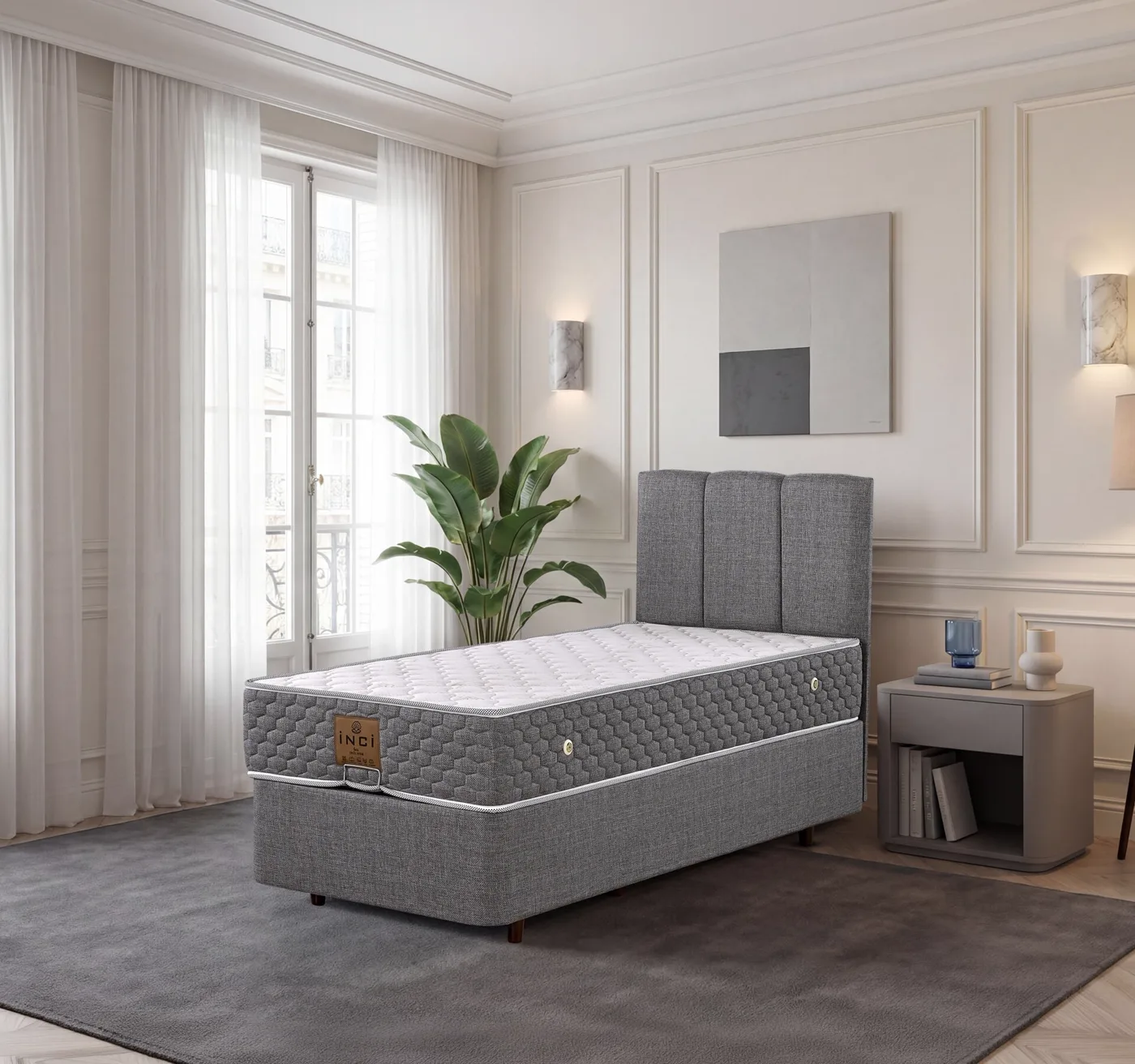 Soho 90x200 Single Mattress, Divan Base, Headboard Set EY3024