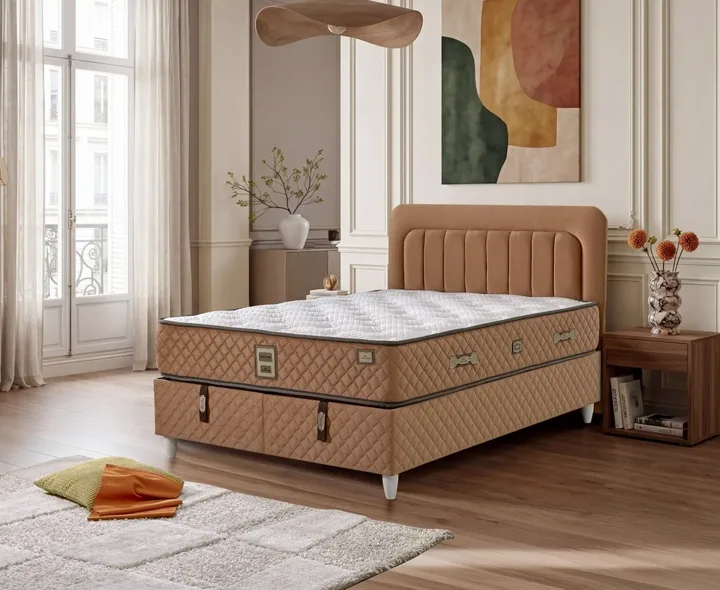 Bella 200x200 Double Mattress, Divan Base, Headboard Set EY3020