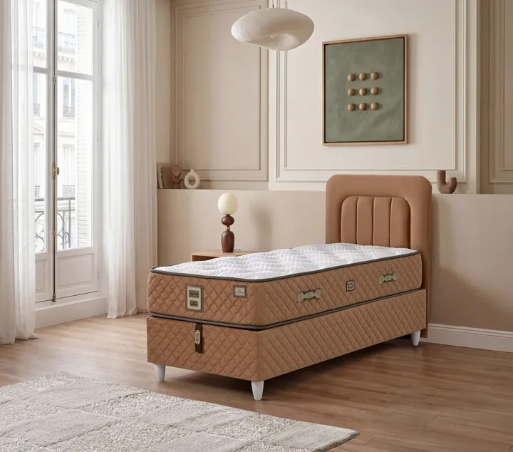 Bella 90x190 Single Mattress, Divan Base, Headboard Set EY3020