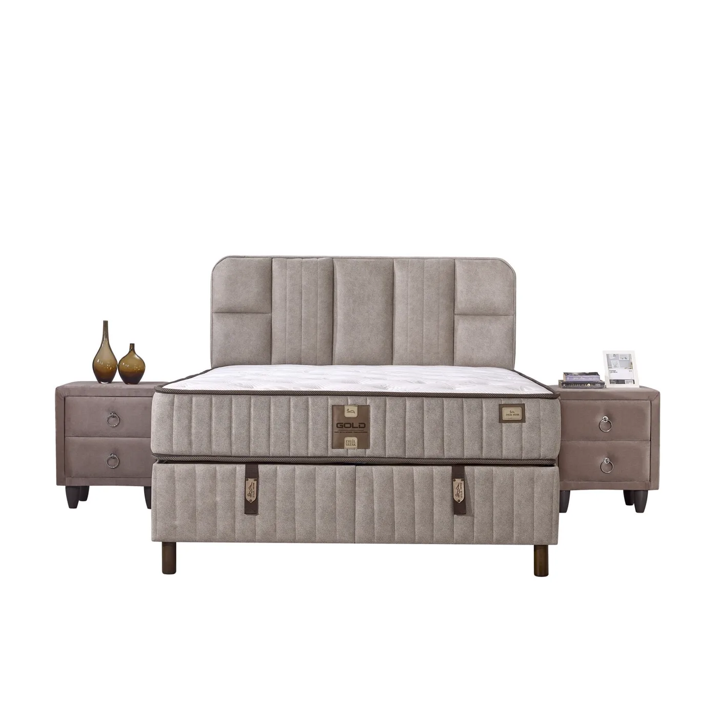 Pien 180x200 Double Mattress, Divan Base, Headboard Set EY3014