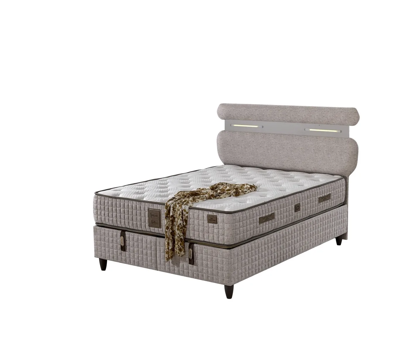 Lucca 160x200 Double Mattress, Divan Base, Headboard Set EY3005
