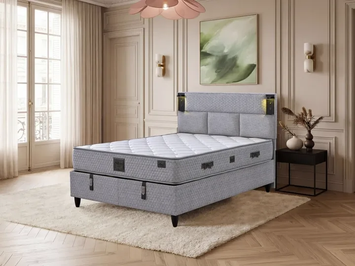 Parma 200x200 Çift Kişilik Yatak, Baza, Başlık Seti EY3008