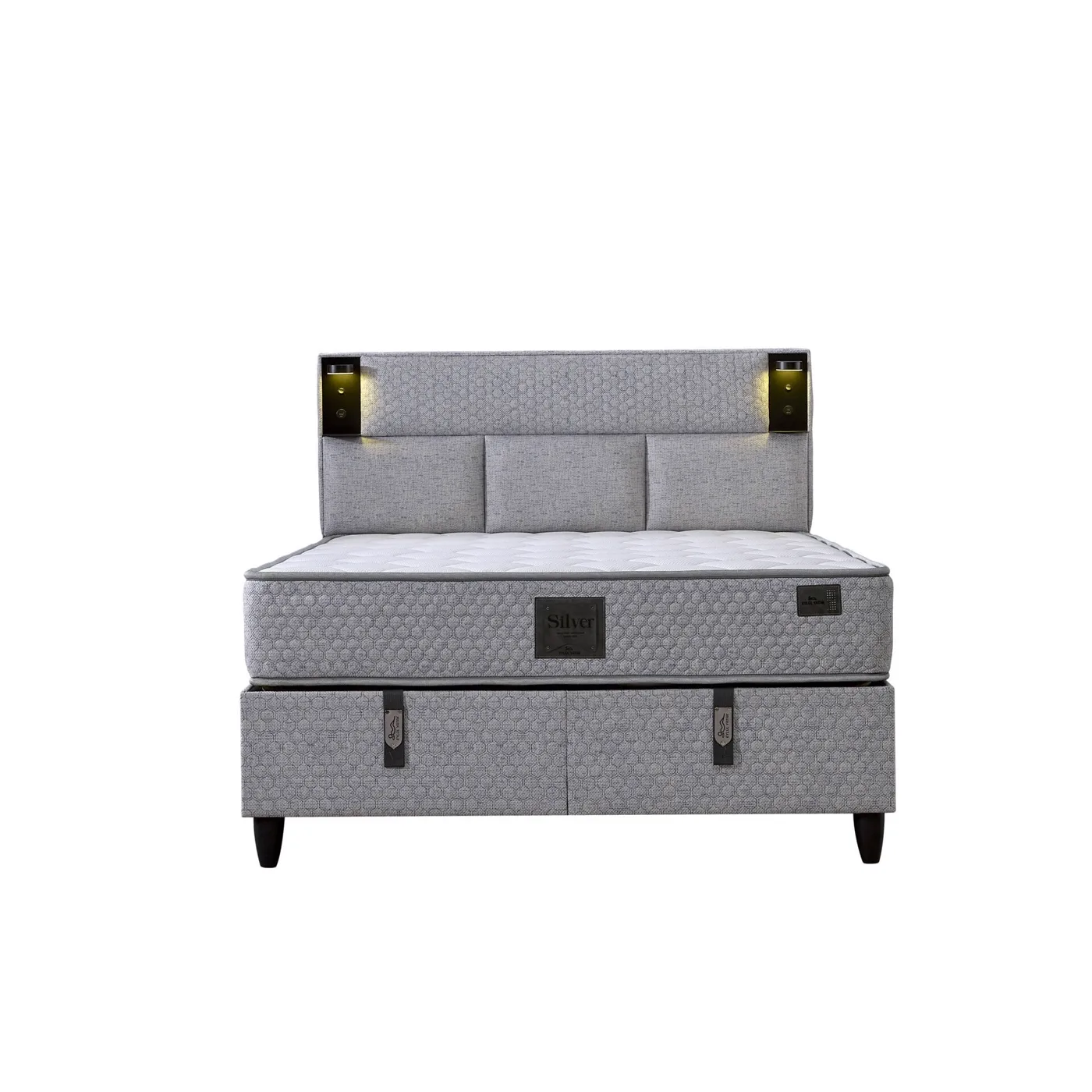 Parma 200x200 Double Mattress, Divan Base, Headboard Set EY3008