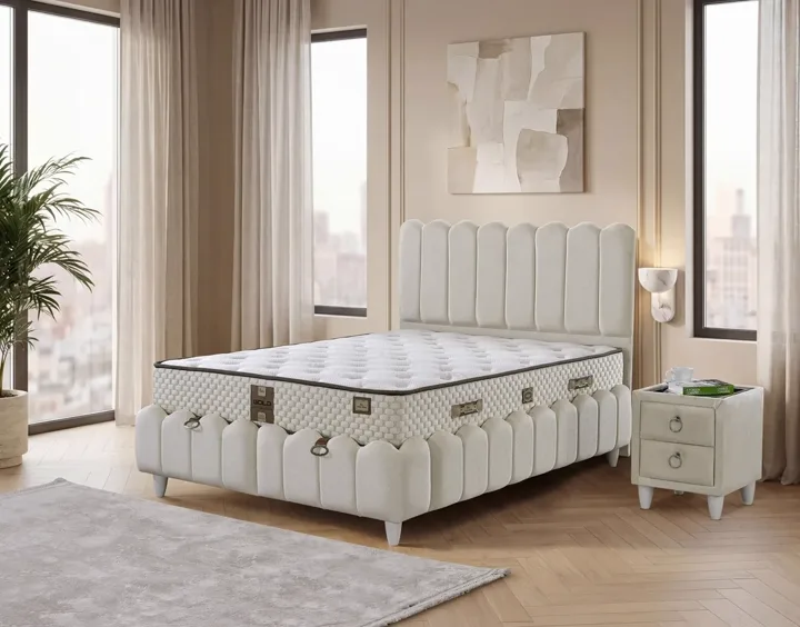 Norin 140x200 Çift Kişilik Yatak, Baza, Başlık Seti EY3006