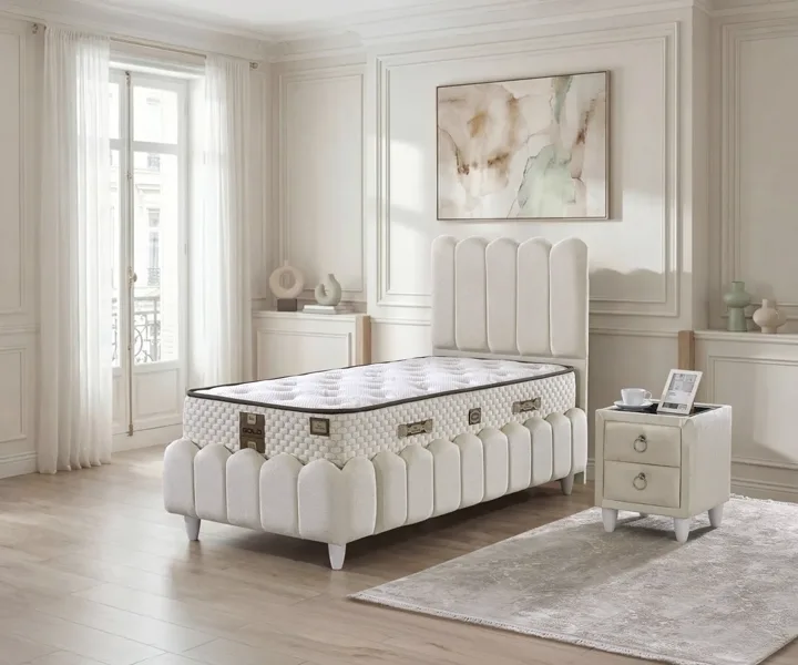 Norin 90x190 Single Mattress, Divan Base, Headboard Set EY3006