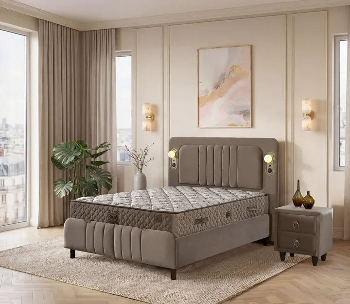 Zer 90x200 Tek Kişilik Yatak, Baza, Başlık Seti EY3003