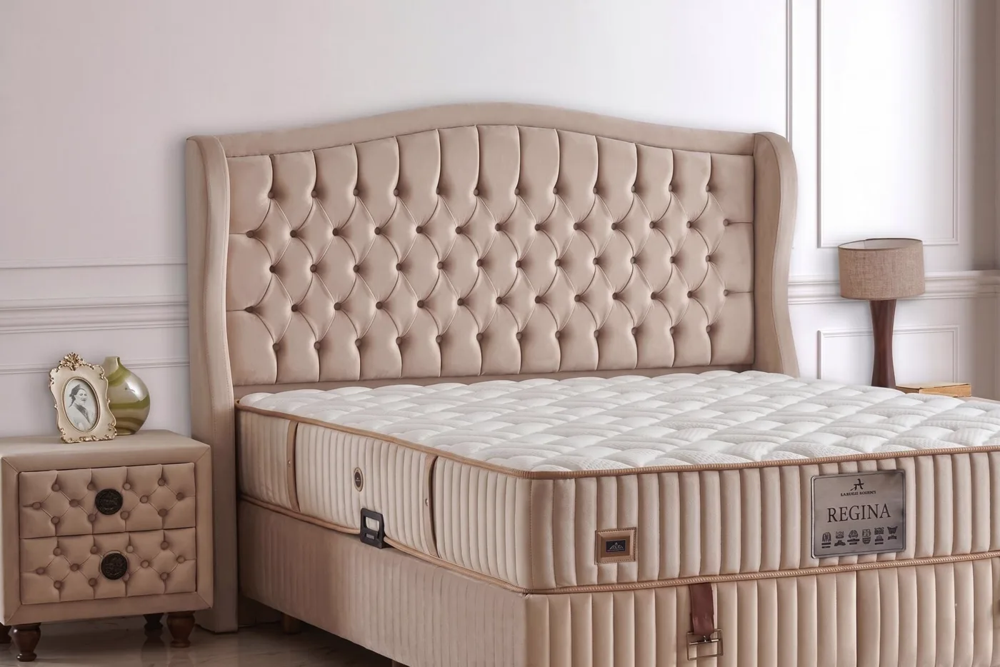 Regina 150x200 Double Divan Base, Headboard Set CP1436