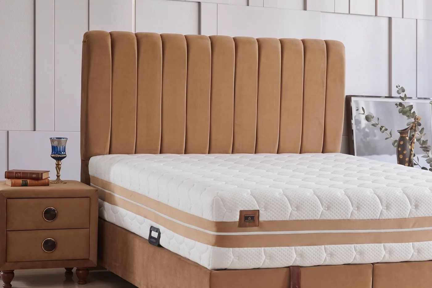 Visco Plus 150x200 Double Divan Base, Headboard Set CP1433