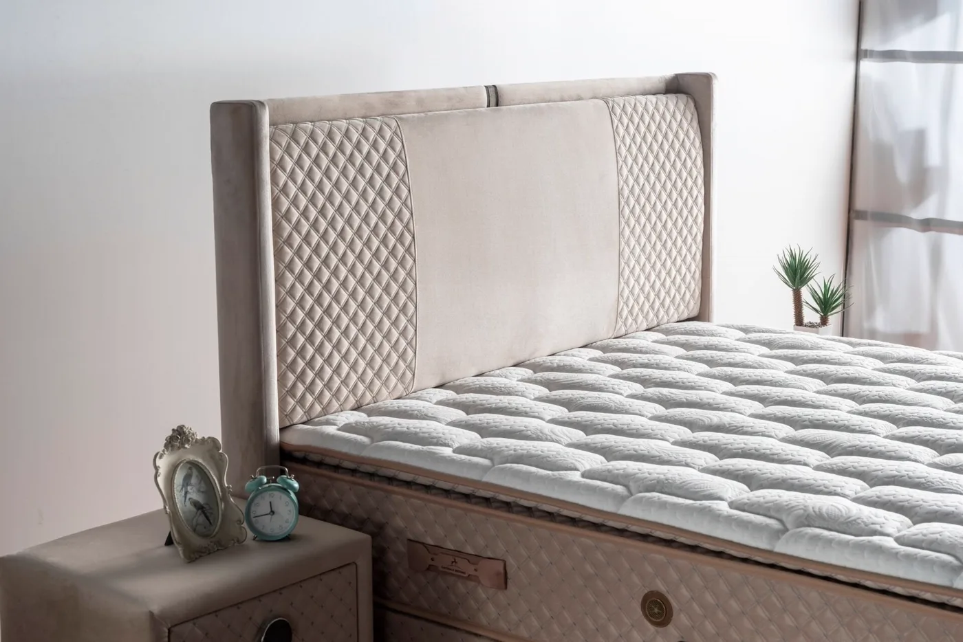 Softly 90x200 Single Divan Base and Headboard Set CP1429