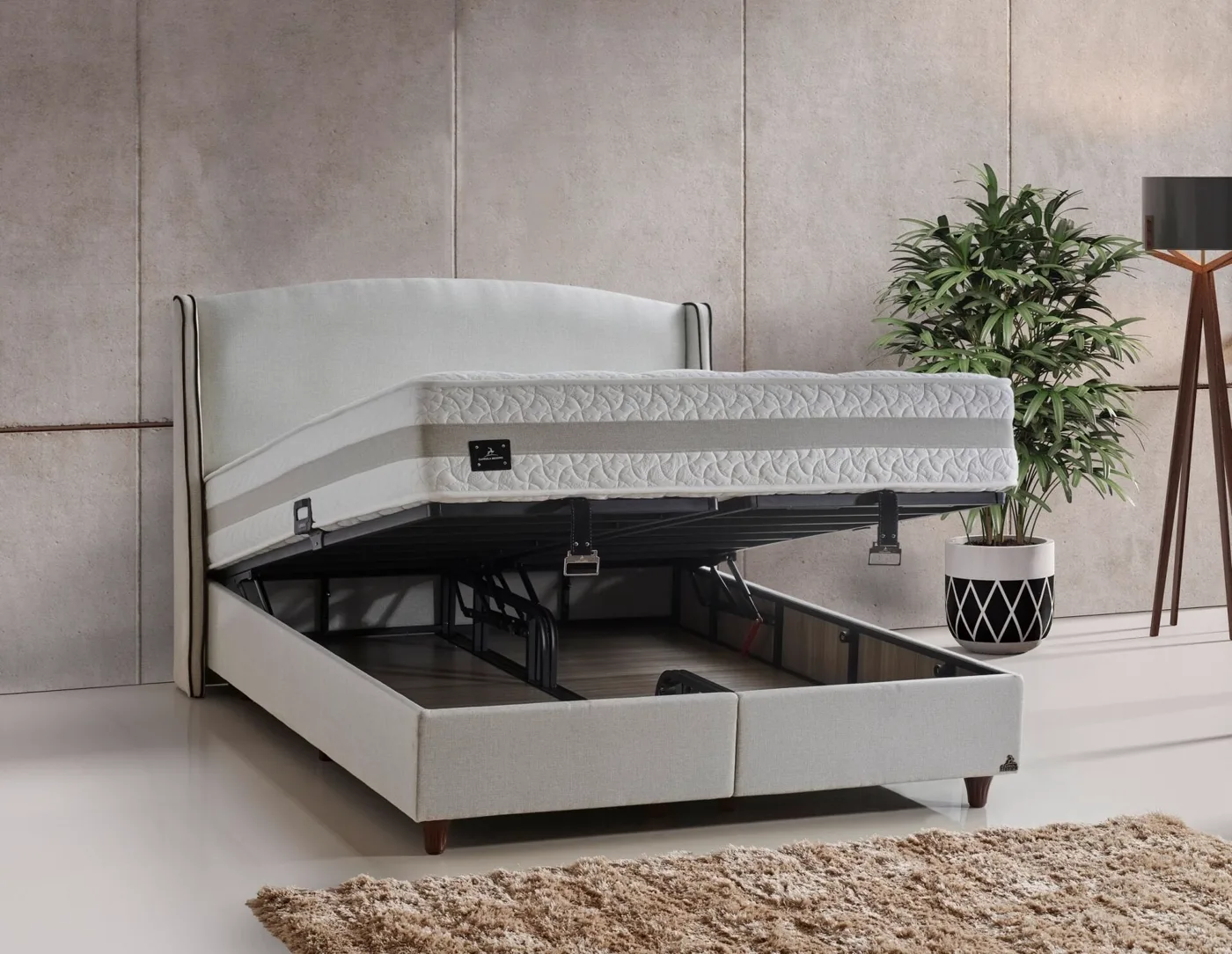 Monza 90x200 Single Divan Base, Headboard Set CP1426