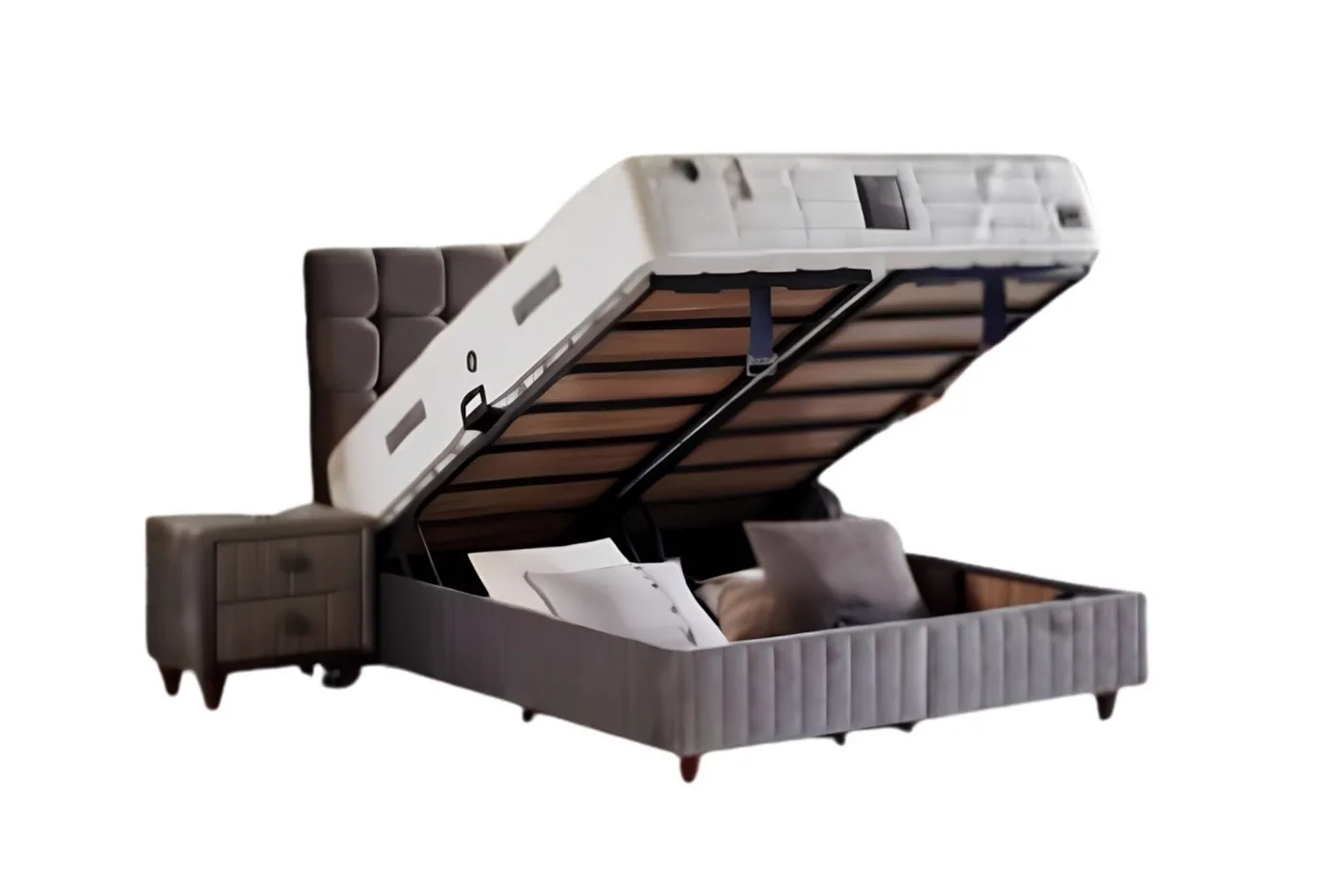 Perra 90x190 Single Divan Base, Headboard Set CP1425