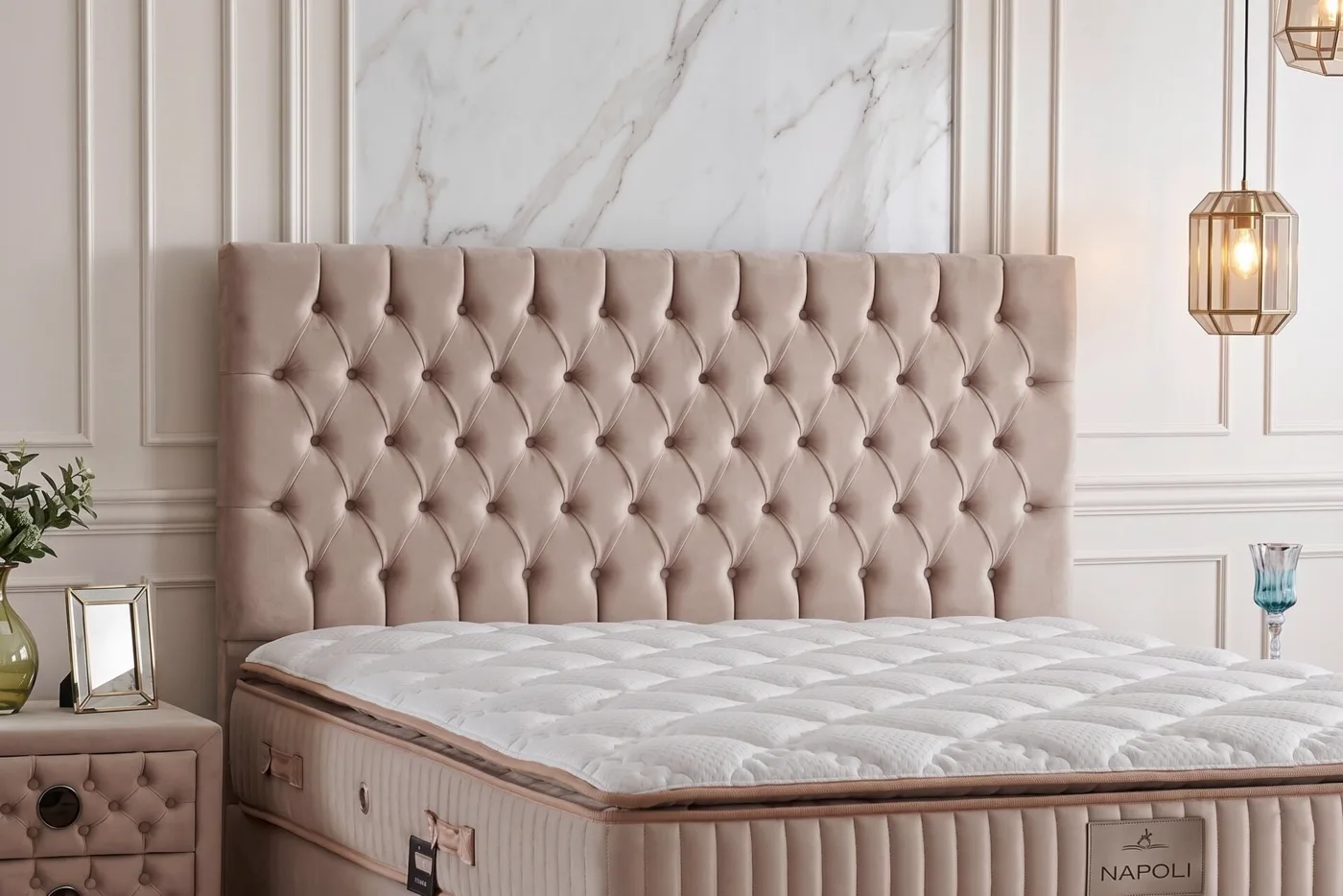 Napoli 140x200 Double Divan Base, Headboard Set CP1420