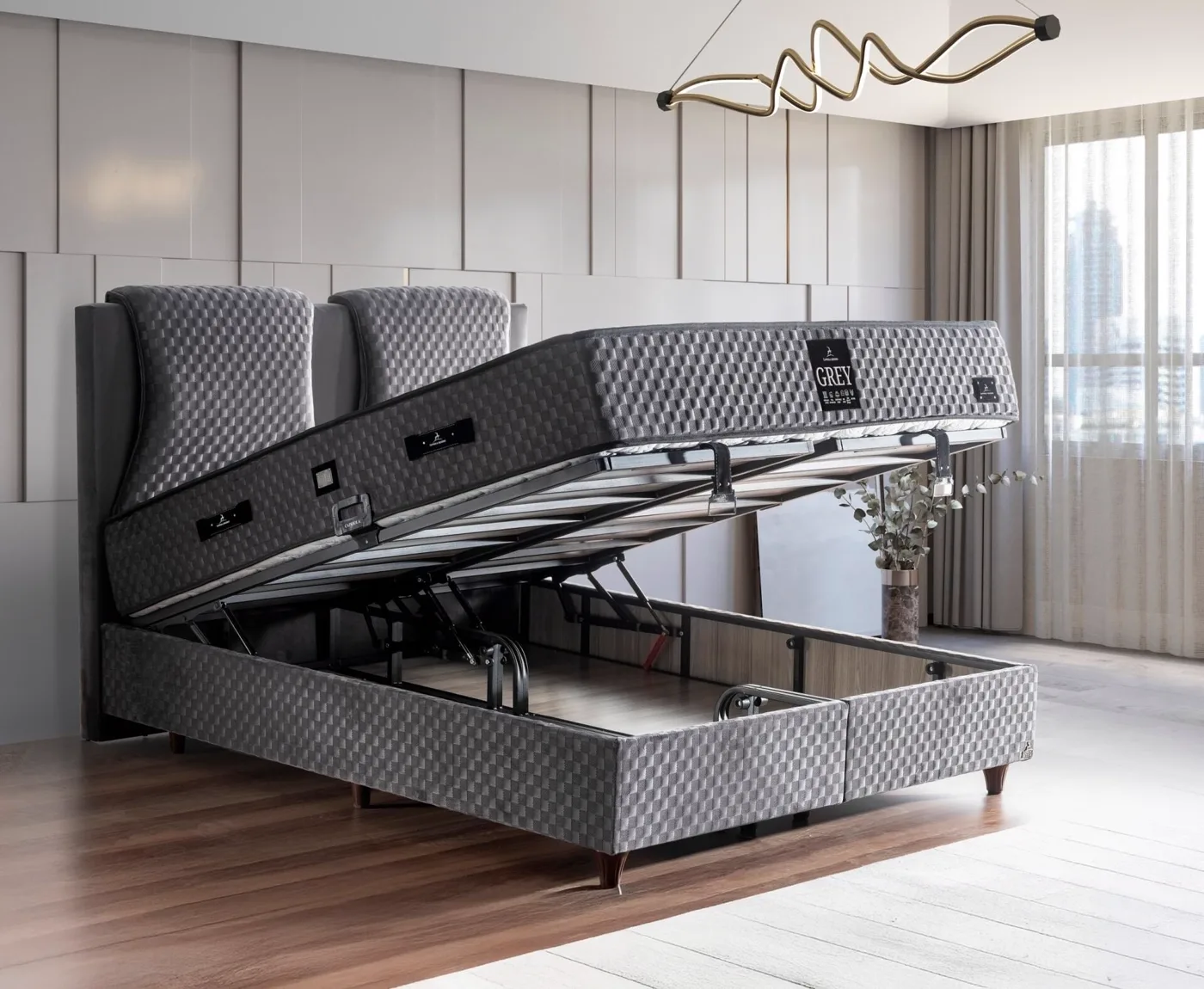 Grey Sleep 120x200 Single Divan Base CP1228