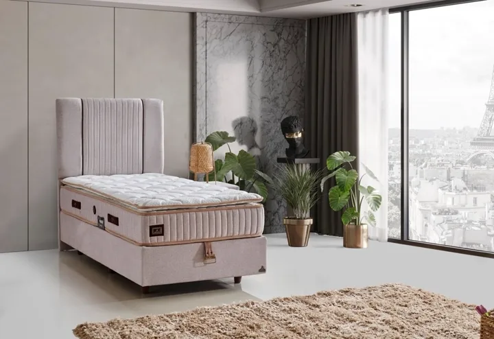 Lucca Without Storage 120x200 Single Mattress, Divan Base, Headboard Set CP1039