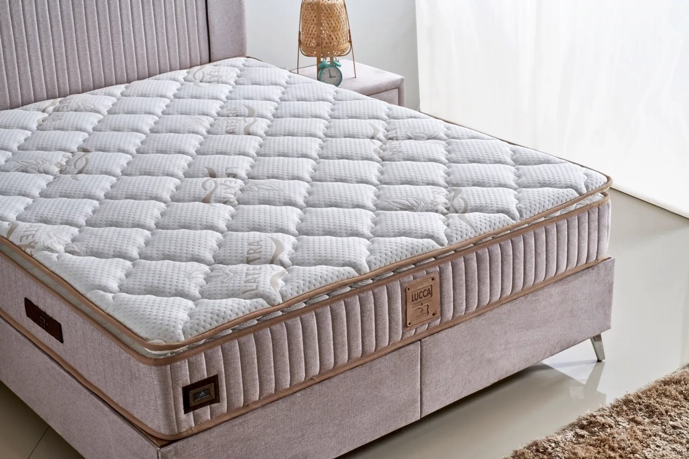 Lucca Without Storage 120x200 Single Mattress, Divan Base, Headboard Set CP1039