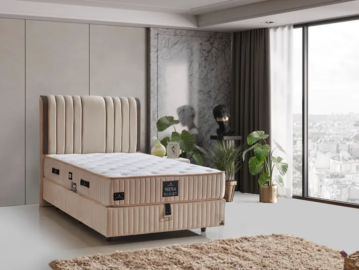 Siena 100x200 Single Mattress, Divan Base, Headboard Set CP1035