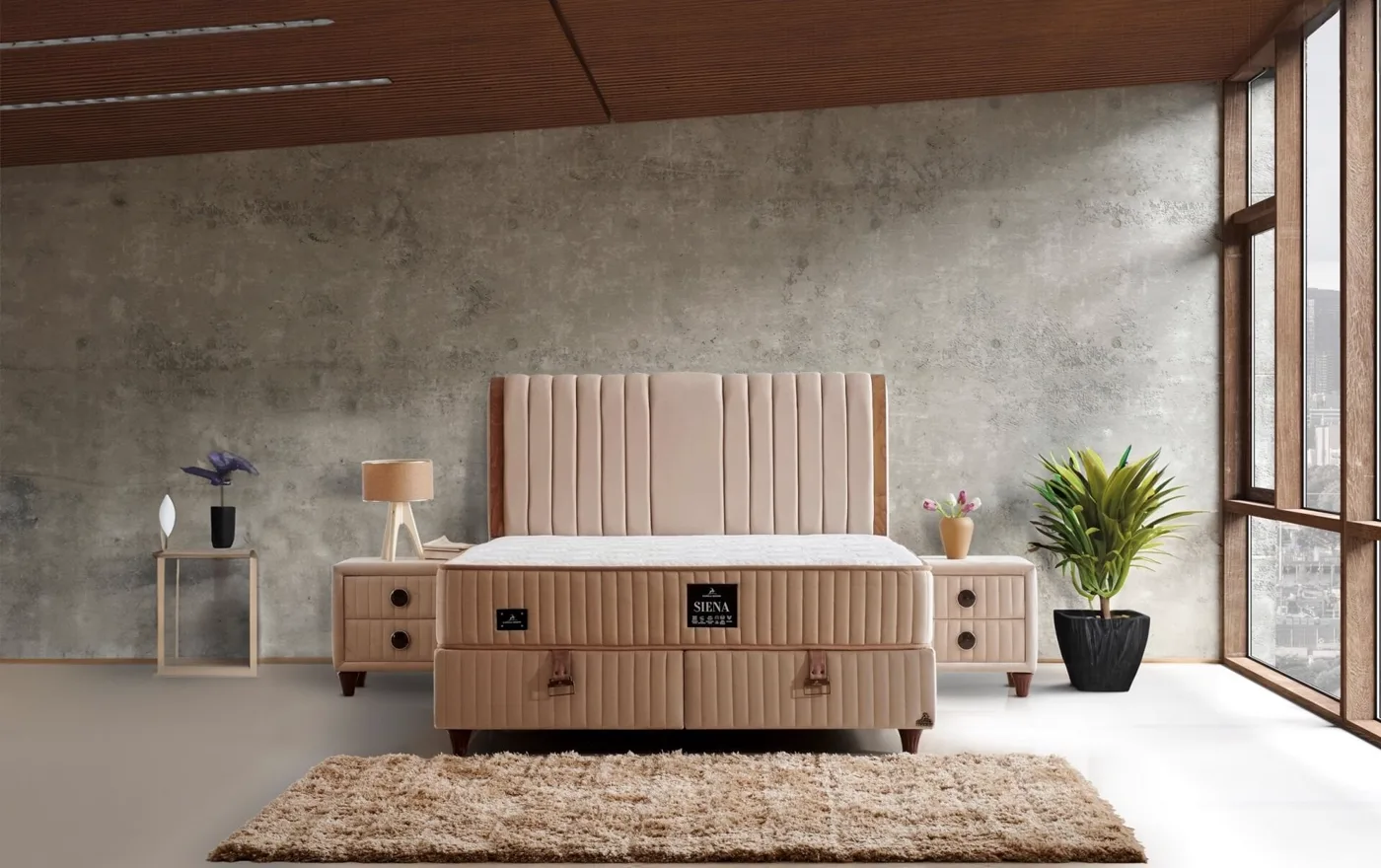 Siena 120x200 Single Mattress, Divan Base, Headboard Set CP1035