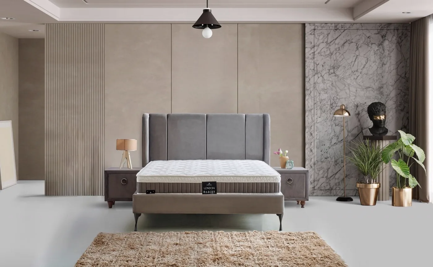 London 90x190 Single Mattress, Divan Base, Headboard Set CP1031